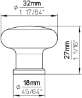 Afbeeldingen van Siro Meubelknop kunststof - L 32mm/H 27mm/B 32mm - aluminium 