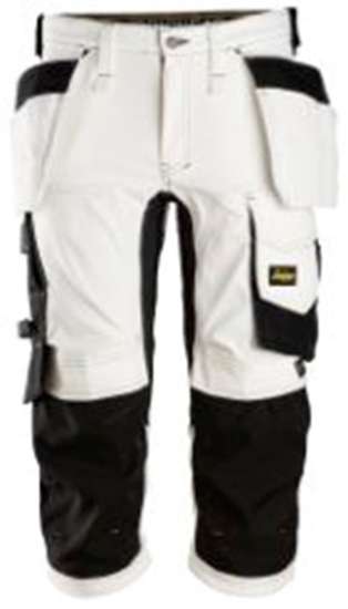 Afbeeldingen van Snickers Allround stretch pirate broek 6142-0904, Maat 112, wit/zwart