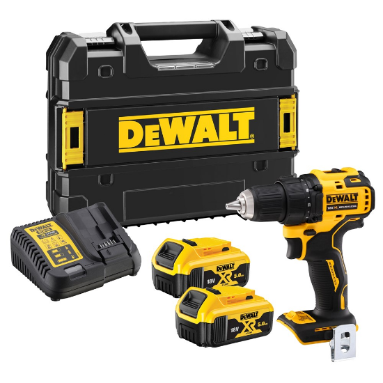 Afbeeldingen van DeWALT 18v xr brushless compacte schroef-/boormachine 2x 5.0ah in tstak