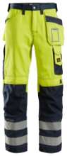 Afbeeldingen van Snickers broek, klasse 2, 3233-6695, Maat 196, high-visibillity geel/donker blauw