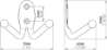 Afbeeldingen van Siro Kapstokhaak metaal - boorafstand 24mm/L 61mm/H 40mm/B 70mm - wit 