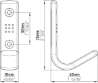 Afbeeldingen van Siro Kapstokhaak metaal - boorafstand 32mm/L 70mm/H 46mm/B 18mm - chroom mat 