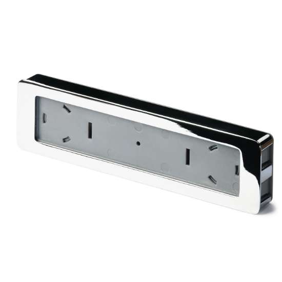 Afbeeldingen van Hettich greep om in te laten Touch in, •–• 172 mm, glans verchroomd