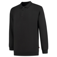 Afbeeldingen van Tricorp polo sweater boord 60°c wasbaar 301016 Zwart 5XL