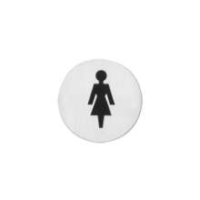 Afbeeldingen van INTERSTEEL Pictogram damestoilet zelfklevend rond rvs geborsteld 4600