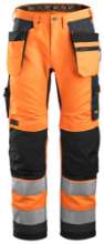 Afbeeldingen van Snickers werkbroek 6230-5558 maat 252 high visibility oranje