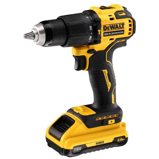 Afbeeldingen van DeWalt compacte brushless schroef-/klopboormachine DCD709D2T-QW - 18V XR 2x 2.0Ah accu - in TSTAK 