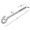 Afbeeldingen van GB Schroefhaak met kleine haak HT5 100x16mm Ø4mm verzinkt 