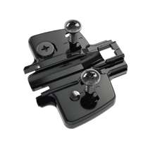 Afbeeldingen van Hettich Kruismontageplaat met directe hoogteverstelling, in obsidiaanzwart, Rijboring 37 x 32 mm, Hettich Direkt met geleidetappen en speciale schroeven (voor boringen ø 5 x 7,5 mm), dikte 0,0 mm