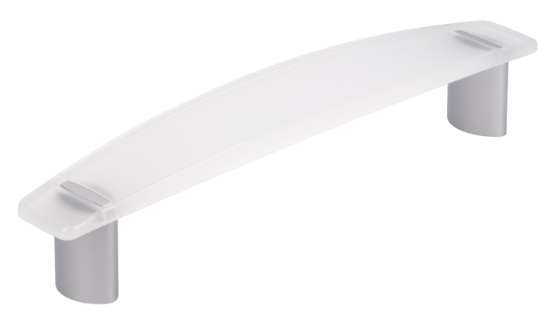 Afbeeldingen van Siro Meubelgreep kunststof - boorafstand 128mm/L 155mm/H 29mm/B 28mm - naturel/aluminium 