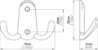 Afbeeldingen van Siro Kapstokhaak metaal - boorafstand 32mm/L 56mm/H 24mm/B 75mm antiek messing 