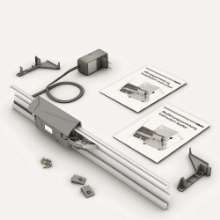 Afbeeldingen van Blum hangende afvallade set Servo-Drive Uno - corpusbreedte 900mm - Ral 7037 donkergrijs Z10T843WEA1TP+ZUT