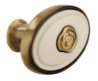 Afbeeldingen van Siro Meubelknop metaal - L 32mm/H 24mm/B 32mm antiek messing/beige 
