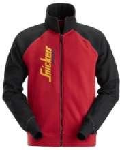 Afbeeldingen van Snickers logo jack met rits 2887-1604, Maat XS, chili rood/zwart