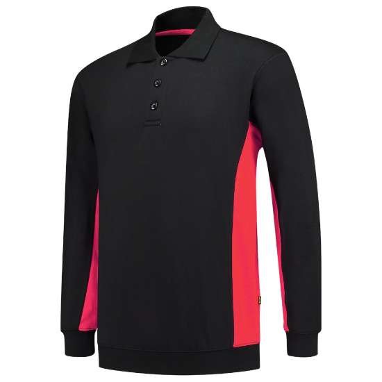 Afbeeldingen van Tricorp polo sweater bicolor 302003 Zwart/Rood M