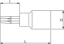 Afbeeldingen van Bahco SB6709TORX-1/4" dop op kaart torx