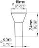 Afbeeldingen van Siro Meubelknop metaal - L 15mm/H 24mm/B 15mm - RVS effect 
