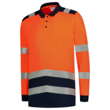 Afbeeldingen van Tricorp poloshirt lange mouw 203008 - maat 6XL - oranje/inkt 