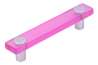 Afbeeldingen van Siro Meubelgreep kunststof - boorafstand 96mm/L 126mm/H 26mm/B 20mm roze/aluminium 