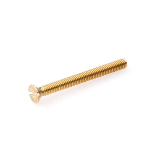 Afbeeldingen van metaalschroef - M5x16mm zaagsnede - platkop blank messing DIN963