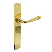 Afbeeldingen van INTERSTEEL Deurkruk Emily op schild 235x45x8 mm blind messing gelakt 1705