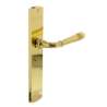 Afbeeldingen van INTERSTEEL Deurkruk Emily op schild 235x45x8 mm blind messing gelakt 1705