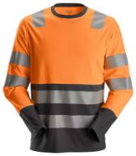 Afbeeldingen van Snickers shirt lange mouwen 2433-5558 maat S High Visibility Oranje