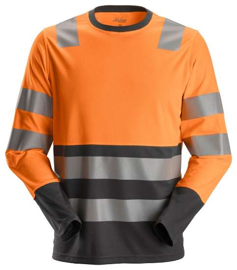 Afbeeldingen van Snickers shirt lange mouwen 2433-5558 maat XXXL High Visibility Oranje