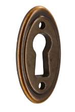Afbeeldingen van Siro Sierschild metaal - boorafstand 22mm/L 37mm/H 3mm/B 19mm antiek messing 