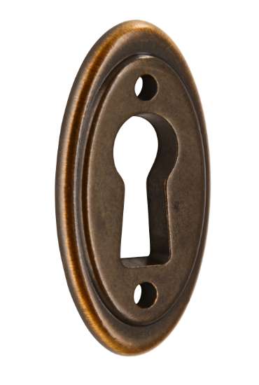 Afbeeldingen van Siro Sierschild metaal - boorafstand 22mm/L 37mm/H 3mm/B 19mm antiek messing 