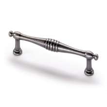 Afbeeldingen van Hettich Greep Osimo, boorafstand 96, L 120 mm, H 22 mm, ø 13 mm, tinkleurig antiek