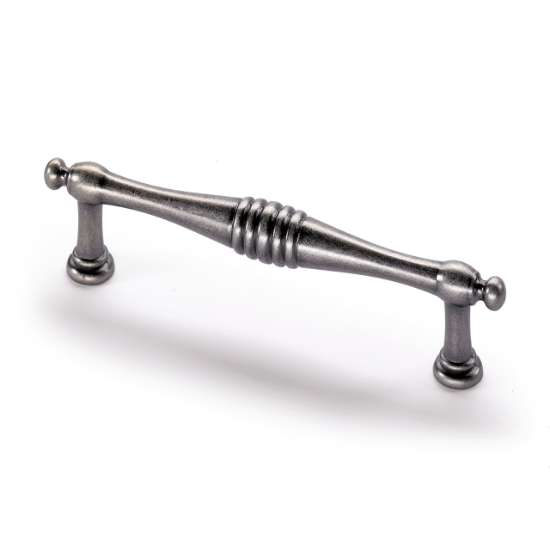 Afbeeldingen van Hettich Greep Osimo, boorafstand 96, L 120 mm, H 22 mm, ø 13 mm, tinkleurig antiek