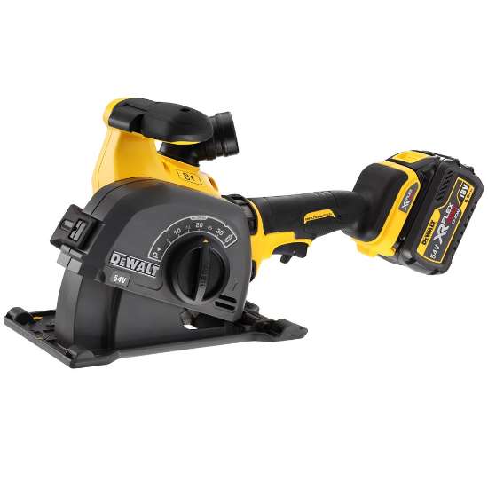 Afbeeldingen van DeWalt sleuvenfrees DCG200T2-QW - 54V XR 2x 6.0Ah accu - 125mm Flexvolt met snellader 