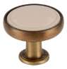 Afbeeldingen van Siro Meubelknop metaal - L 30mm/H 25mm/B 30mm antiek messing/beige 