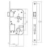 Afbeeldingen van INTERSTEEL SKG2 veiligheidscilinderslot 72mm, rvs voorplaat afgerond 25x238 9553