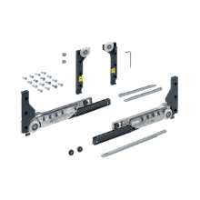 Afbeeldingen van Hettich SlideLine M Beslagset voor gedempte deuren (sluitings-, openings- en collisiedemping), 10 kg, Minimale deurbreedte mm: 450