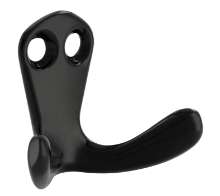 Afbeeldingen van Siro Kapstokhaak metaal - boorafstand 8mm/L 33mm/H 22mm/B 44mm - zwart 