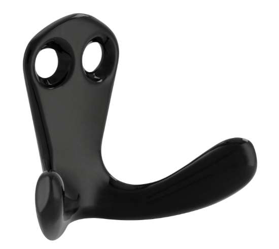 Afbeeldingen van Siro Kapstokhaak metaal - boorafstand 8mm/L 33mm/H 22mm/B 44mm - zwart 