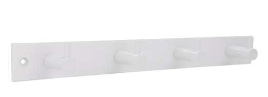 Afbeeldingen van Siro Haaklijst metaal - boorafstand 298mm/L 322mm/H 43mm/B 38mm wit 
