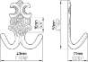 Afbeeldingen van Siro Kapstokhaak metaal - boorafstand 16mm/L 51mm/H 21mm/B 43mm antiek messing 