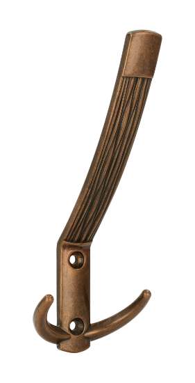 Afbeeldingen van Siro Kapstokhaak metaal - boorafstand 32mm/L 148mm/H 66mm/B 60mm antiek messing 