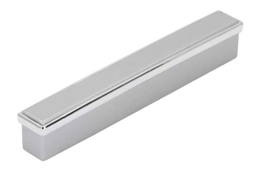 Afbeeldingen van Siro Meubelgreep kunststof - boorafstand 64mm/L 80mm/H 12mm/B 11mm aluminium/chroom 