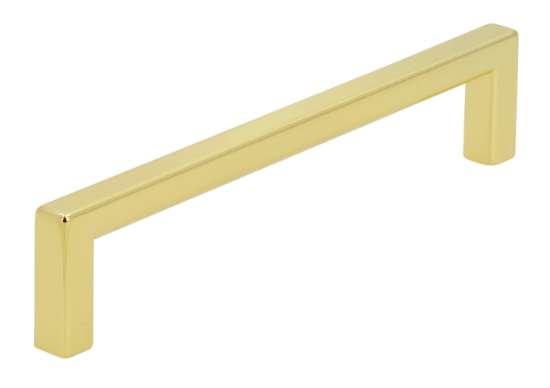 Afbeeldingen van Siro Meubelgreep metaal - boorafstand 128mm/L 136mm/H 28mm/B 8mm messing glanzend 