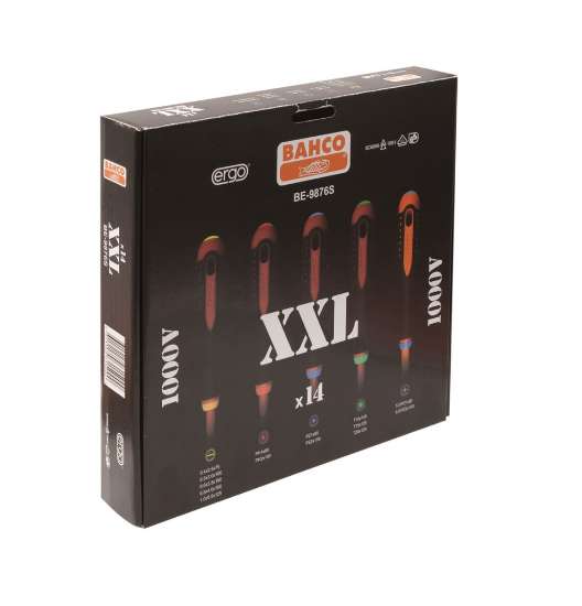 Afbeeldingen van Bahco ergonomische schroevendraaier set voor ph/Pz/torx en combi-tip pz vde 14 Delig