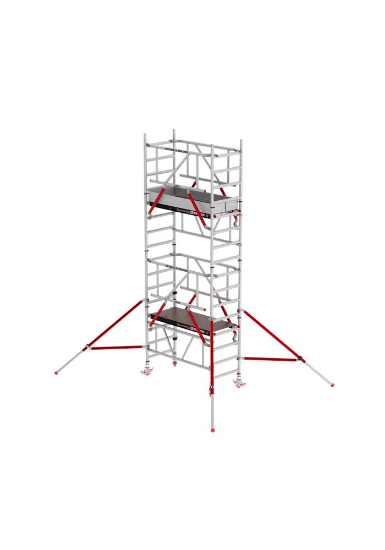 Afbeeldingen van Altrex Aluminium 1-persoons rolsteiger met voorloopleuning MiTOWER PLUS