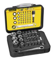 Afbeeldingen van STANLEY Bitset Expert Pro 1/4" - Steeksleutel met ratelring (40 delig) 1-13-907