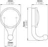 Afbeeldingen van Siro Kapstokhaak metaal - boorafstand 23mm/L 64mm/H 32mm/B 40mm - antiek messing 