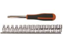 Afbeeldingen van Bahco dopsleutelset 13 delig 1/4'' op rail 