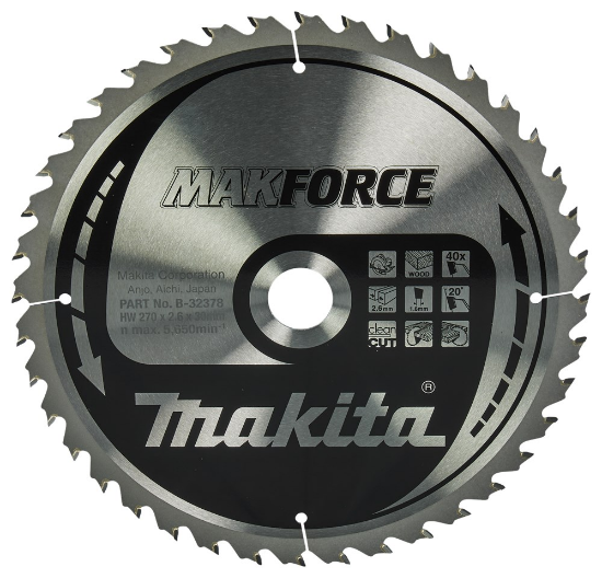 Afbeeldingen van Makita Zaagb Hout 270X30X2,6 40T 20G B-32378
