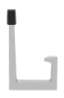 Afbeeldingen van Siro Deurstop haak metaal - boorafstand 32mm/L 64mm/H 100mm/B 15mm chroom glanzend/ zwart 